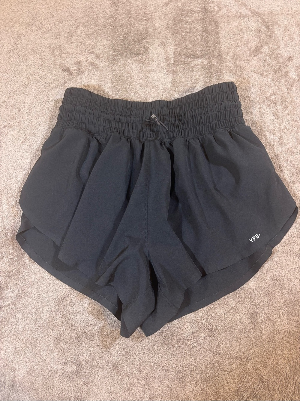 Abercrombie YPB MotionTEK Flyaway Black High-Waist Athletic Shorts Womens Small